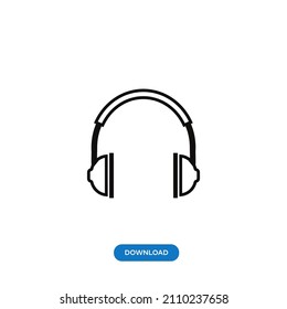 Headphone icon vector. Simple headphones sign