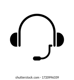 Vector de icono de auriculares en estilo plano moderno aislado en fondo blanco.