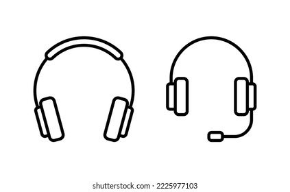 Vector de iconos de auriculares para aplicaciones web y móviles. símbolo y señal de auriculares