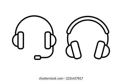 Vector de iconos de auriculares para aplicaciones web y móviles. símbolo y señal de auriculares