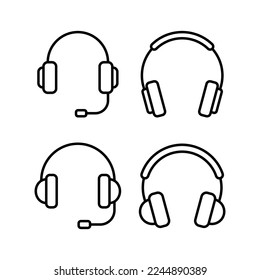Vector de iconos de auriculares para aplicaciones web y móviles. símbolo y señal de auriculares