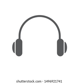 Headphone icon with a white background.