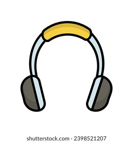 headphone icon with white background vector stock illustration
