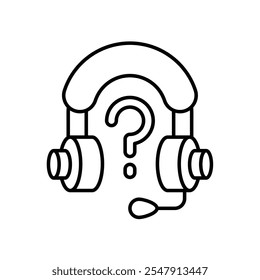 headphone icon with white background vector stock illustration