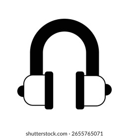 Icono de auriculares con fondo blanco Vector Ilustración de stock