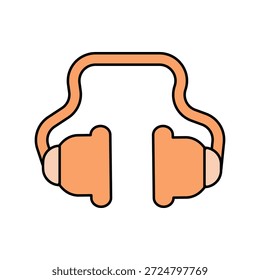 Icono de auriculares con fondo blanco Vector Ilustración de stock
