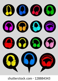 Headphone Icons and Dialog Bubbles