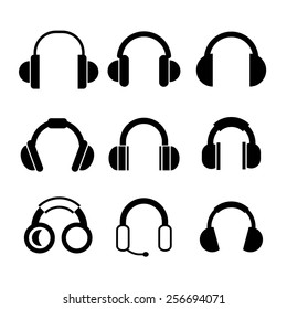 headphone icons set