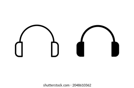 Iconos de auriculares configurados. Signo y símbolo de auriculares