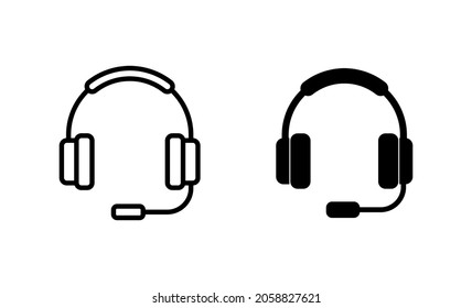 Headphone icons set. Headset sign and symbol