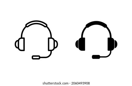 Headphone icons set. Headset sign and symbol