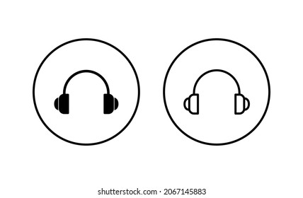 Headphone icons set. Headset sign and symbol