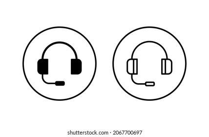 Headphone icons set. Headset sign and symbol