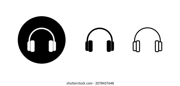 Headphone icons set. Headset sign and symbol