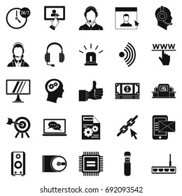 Headphone icons set. Simple set of 25 headphone vector icons for web isolated on white background