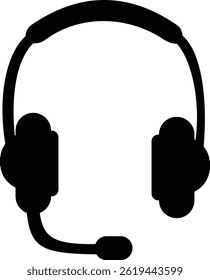 Headphone Icons Vector, Diverse headphone Styles, Audio, Music Listening. Perfect for Web Design, Apps, Software Interface. Modern simple black design. Customer service icon. transparent background