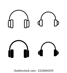 Vector de iconos de auriculares. Signo y símbolo del Headvector