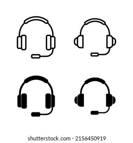 Vector de iconos de auriculares. Signo y símbolo del Headvector