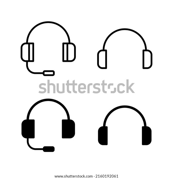 Headphone Icons Vector Headvector Sign Symbol Stock Vector Royalty Free 2160192061 Shutterstock 