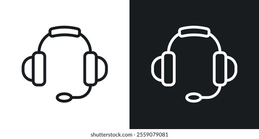 Headphone icons. vector set in black colors