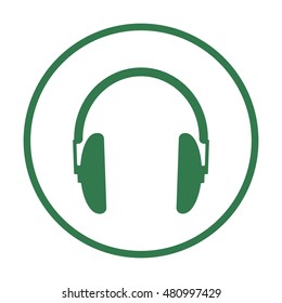  Headphone  icon,vector. Flat design.