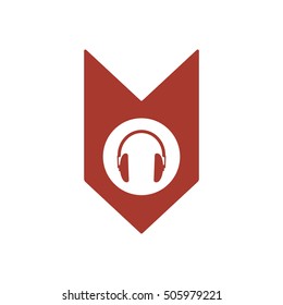  Headphone  icon,vector. Flat design.