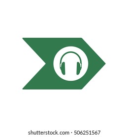  Headphone  icon,vector. Flat design.