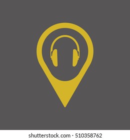  Headphone  icon,vector. Flat design.