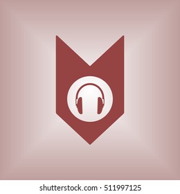  Headphone  icon,vector. Flat design.