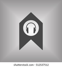  Headphone  icon,vector. Flat design.