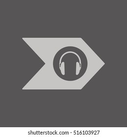  Headphone  icon,vector. Flat design.