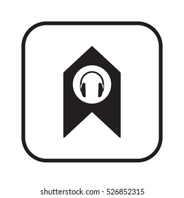  Headphone  icon,vector. Flat design.