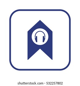  Headphone  icon,vector. Flat design.