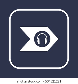  Headphone  icon,vector. Flat design.