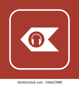  Headphone  icon,vector. Flat design.