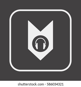  Headphone  icon,vector. Flat design.