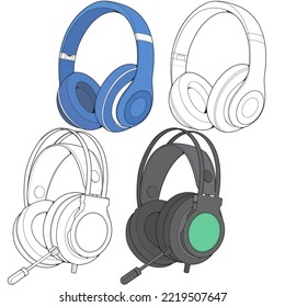 headphone illustration. Headphone logo or icon. Vector art.headphone illustration. Headphone logo or icon. Vector art.
