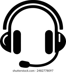Estilo del Vector de la silueta de la Imagen del auricular con el fondo blanco