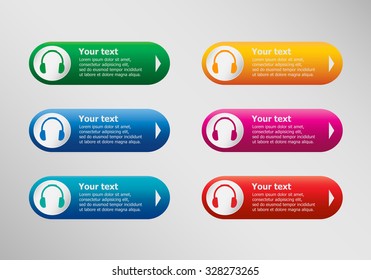 Headphone and infographic design template, business concept. 