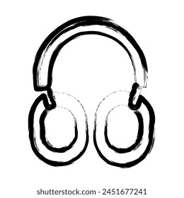 Headphone Ink Brush Stroke Vector