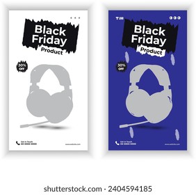 Headphone instagram story design template