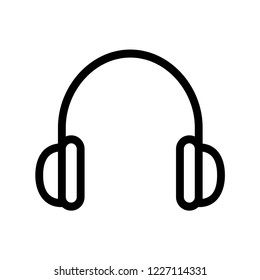 Headphone Isolated Flat Mobile Icon, Vector, Sign, Symbol, Button, Element, Silhouette, EPS 10, Premium
