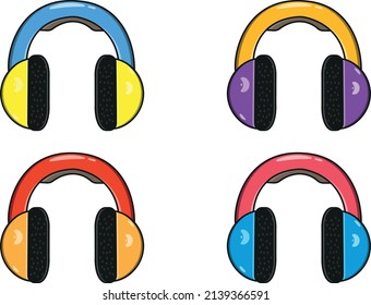 Headphone isolated Flat Vector Design, Headphone Icon Illustration Design.