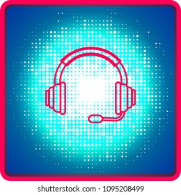 Headphone Isolated Flat Web Mobile Icon.