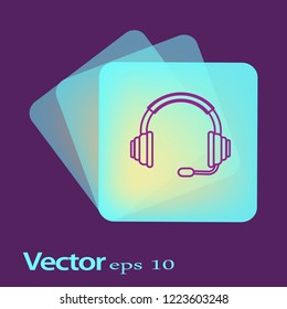 Headphone Isolated Flat Web Mobile Icon.