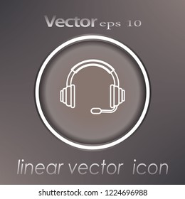 Headphone Isolated Flat Web Mobile Icon.