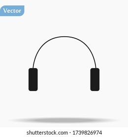 Headphone Isolated Flat Web Mobile Icon Vector Sign Symbol Button Element Silhouette eps10