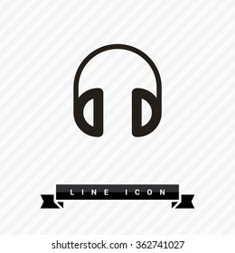 Headphone isolated minimal single flat linear icon for application and info-graphic. Gadget line vector icon for websites and mobile minimalistic flat design.