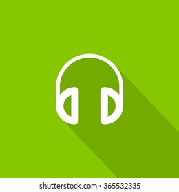 Headphone isolated minimal single flat linear icon for application and info-graphic. Gadget line vector icon for websites and mobile minimalistic flat design.