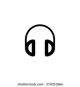 Headphone isolated minimal single flat linear icon for application and info-graphic. Gadget line vector icon for websites and mobile minimalistic flat design.